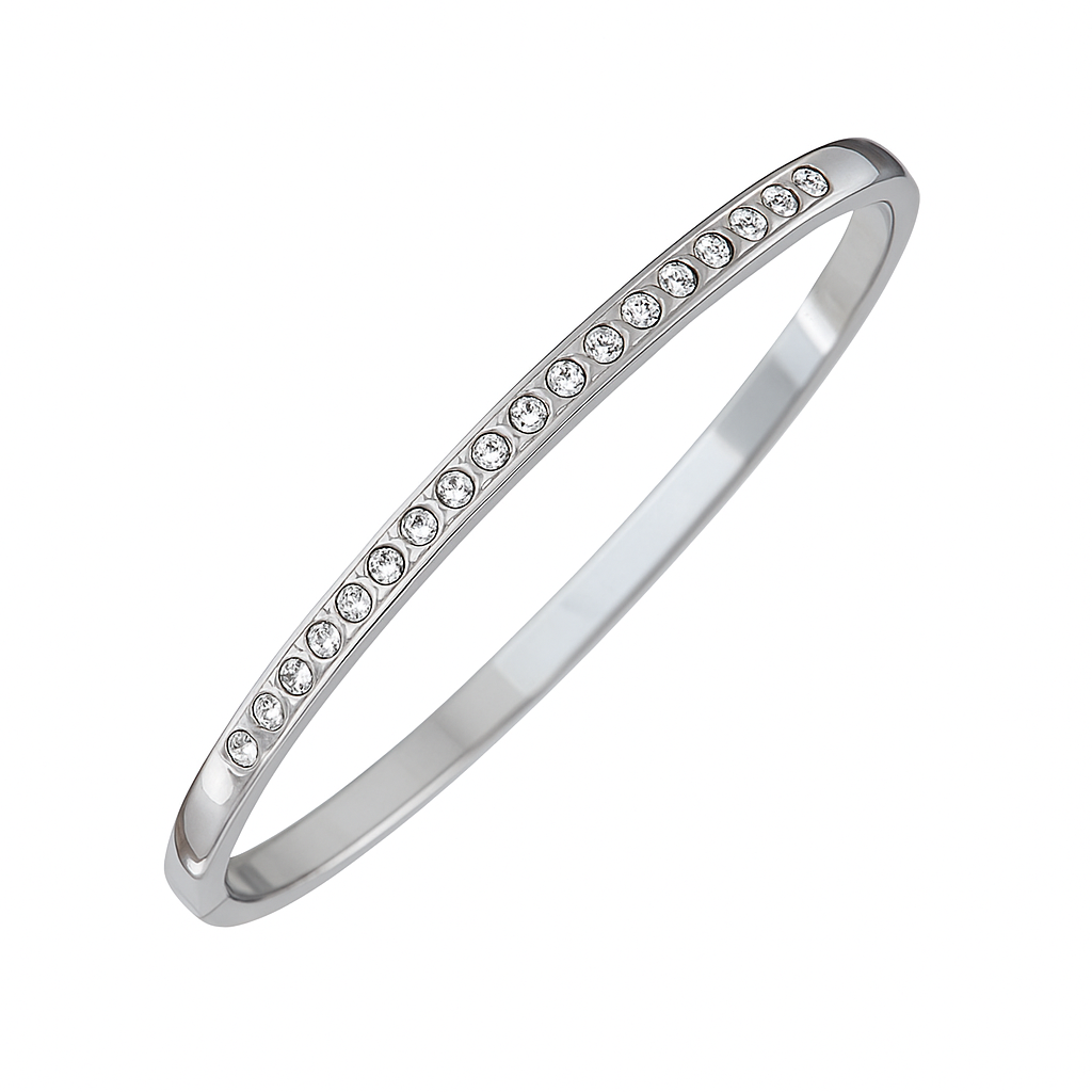 5A+ CZ Slim Shine Bangle Bracelet – Gold Plated