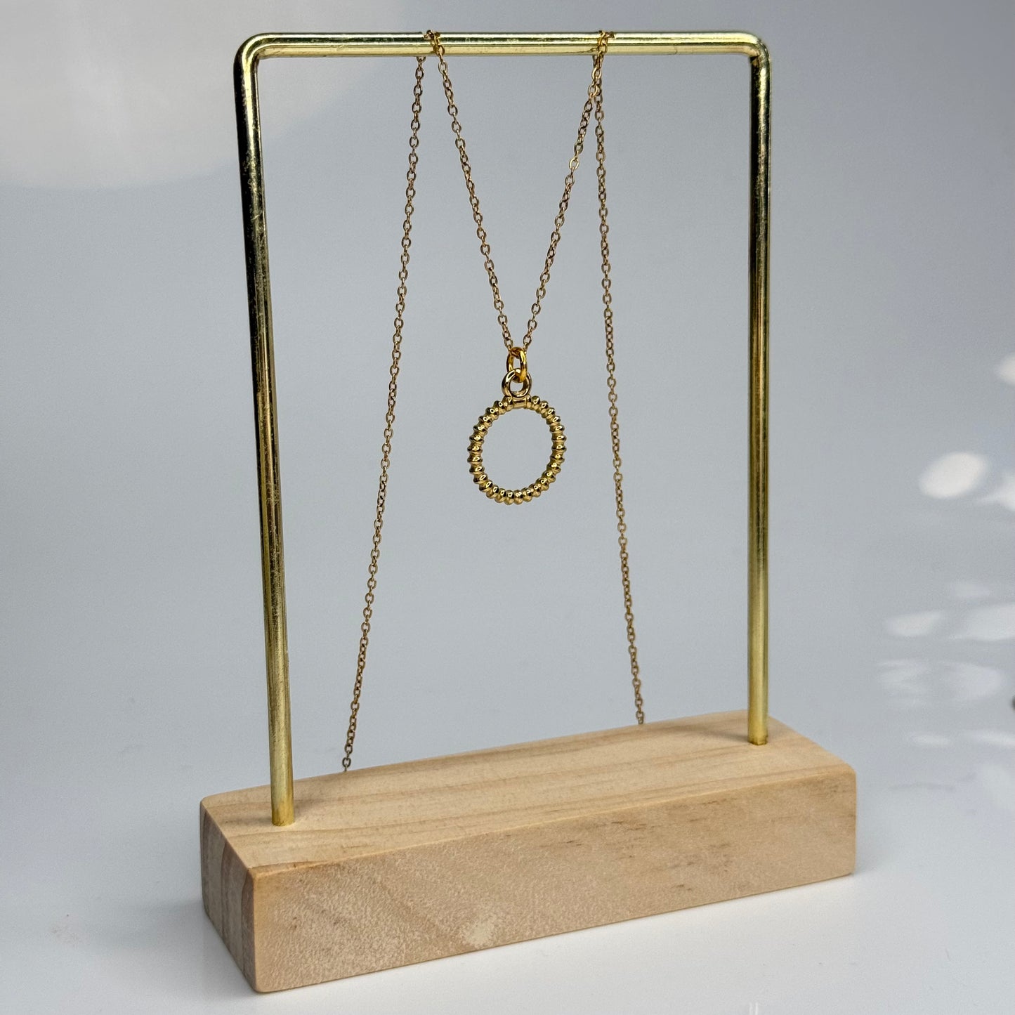 Beaded Circle Pendant – Gold Plated - DEAL OF THE DAY