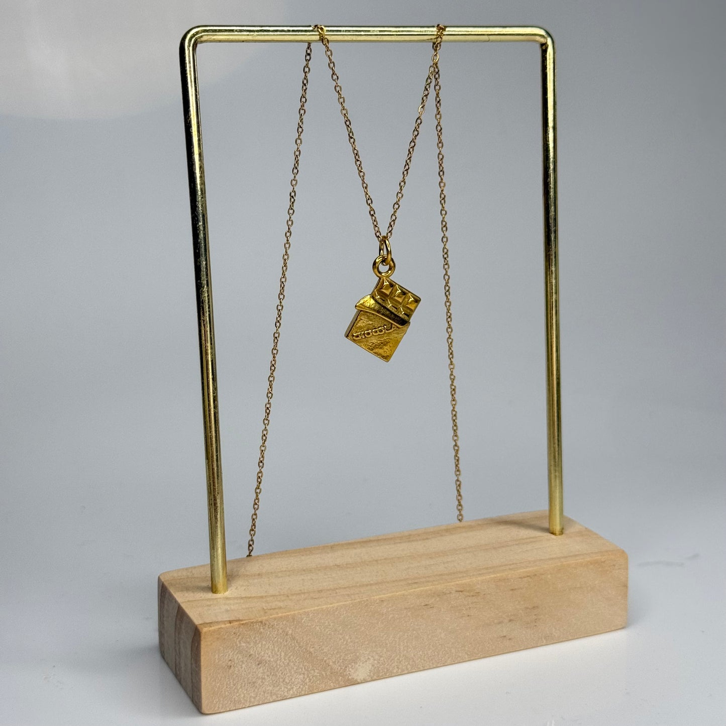 Chocolate Bar Pendant – Gold Plated - DEAL OF THE DAY