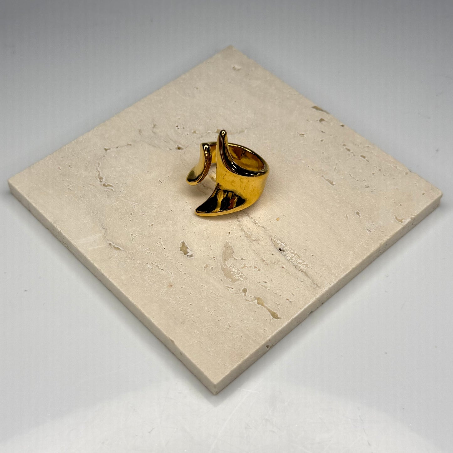 Asymmetrical Wave Band Ring - Gold Plated - DEAL OF THE DAY