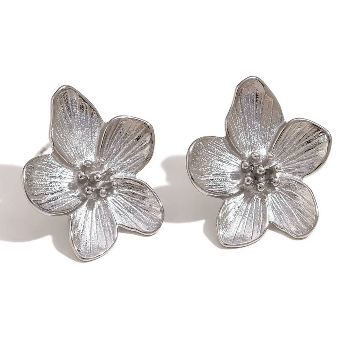 Bloom Petal Stud Earrings - Gold Plated