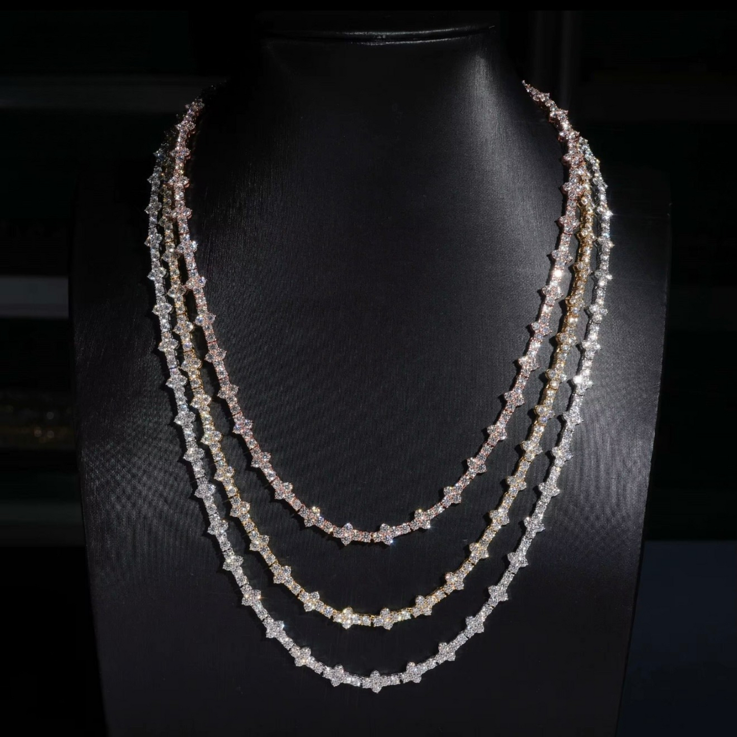 VVS1 Moissanite - 3mm Tennis Cross Chain