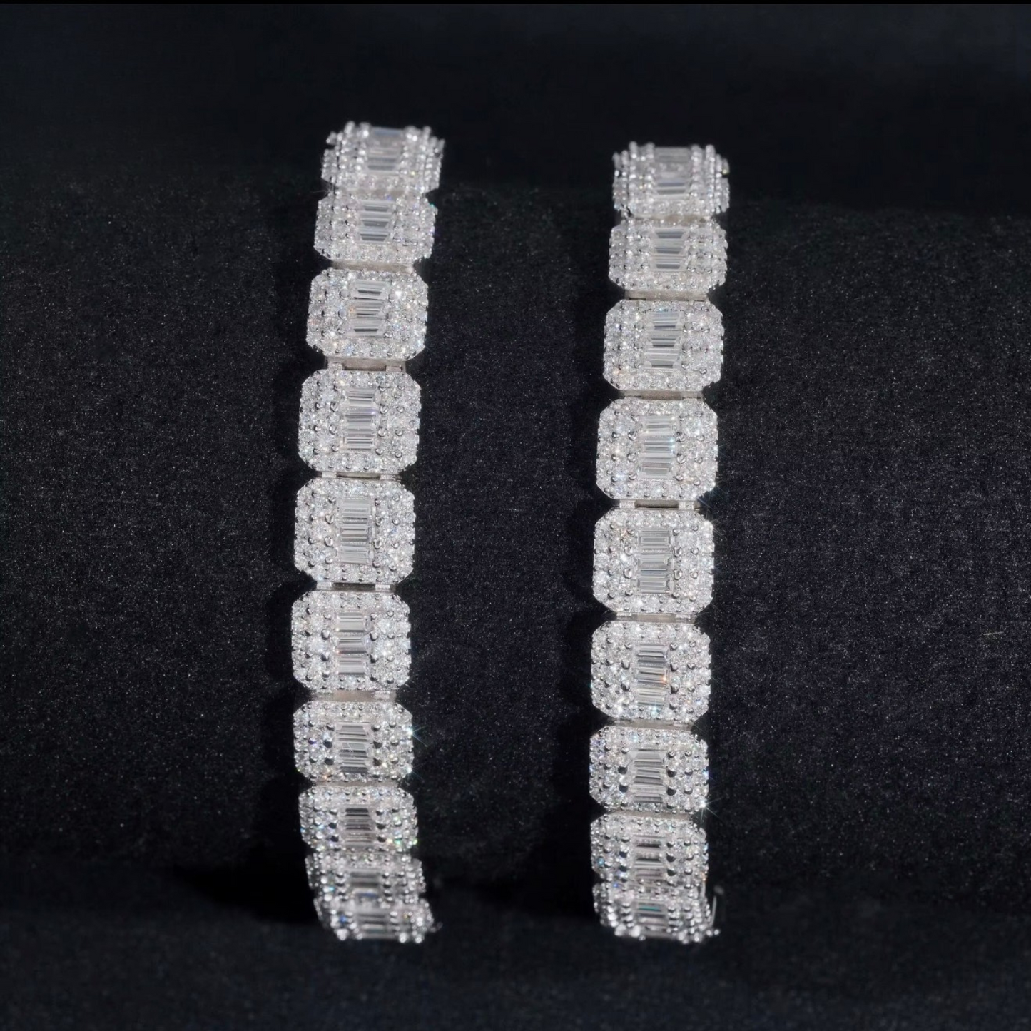VVS1 Moissanite 9mm Baguette & Rounded Bracelet