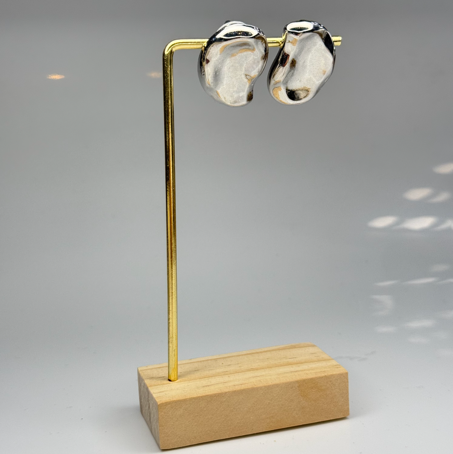 Melted Pebble Studs Earrings – Gold Plated - DEAL OF THE DAY