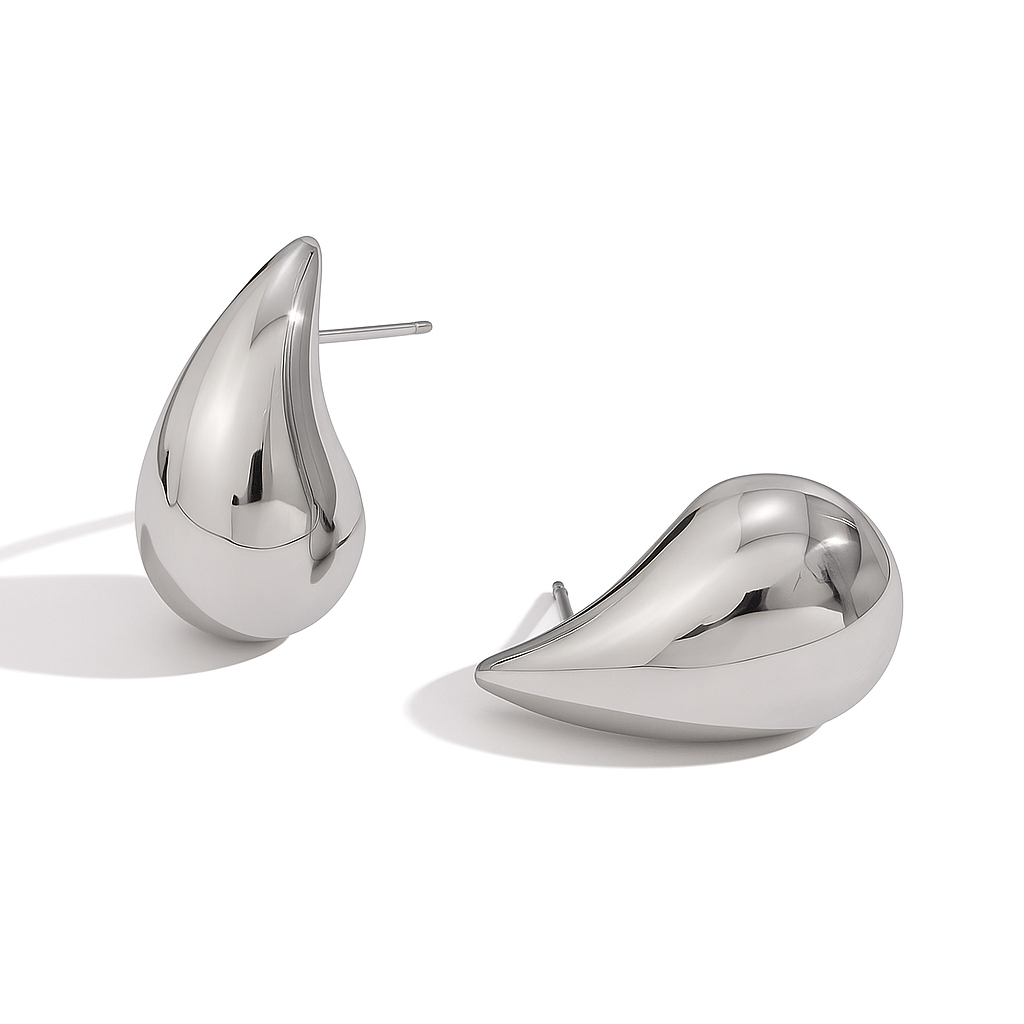 Minimalist Liquid Form Earrings - Gold Plated