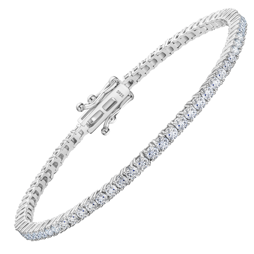 VVS1 Moissanite 2mm Tennis Bracelet