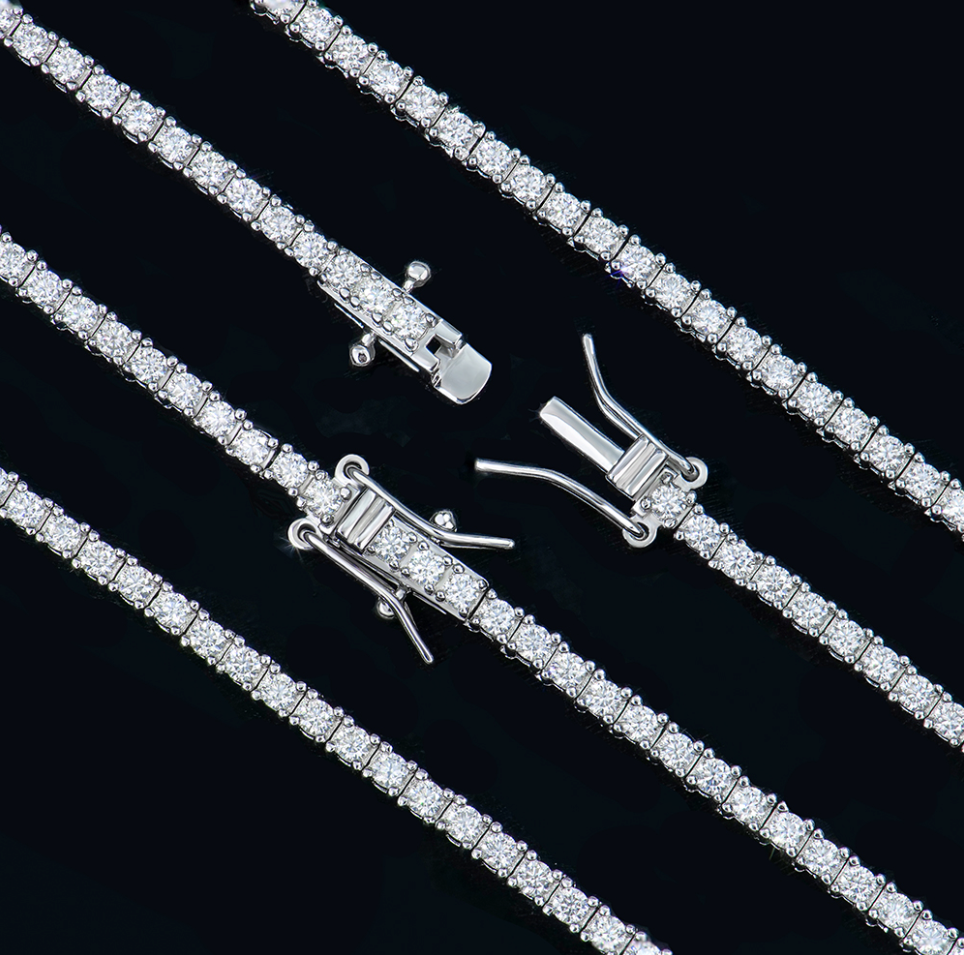 VVS1 Moissanite 2mm Tennis Chain