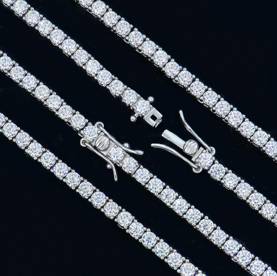 VVS1 Moissanite 3mm Tennis Chain