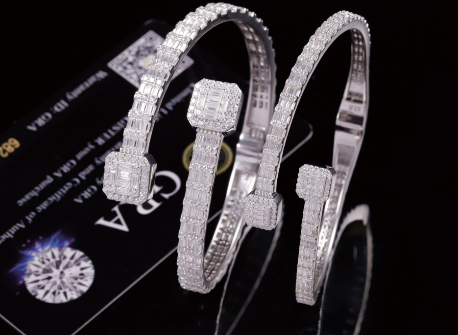 VVS1 Moissanite Full Baguette Cut Bracelet