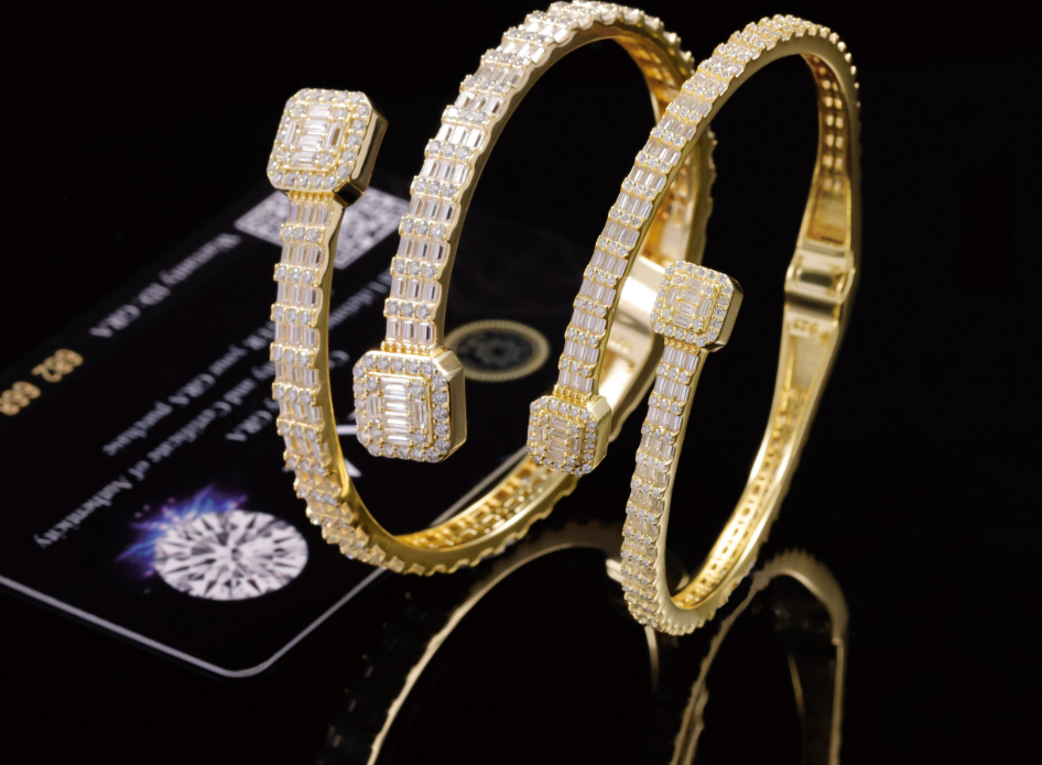 VVS1 Moissanite Full Baguette Cut Bracelet