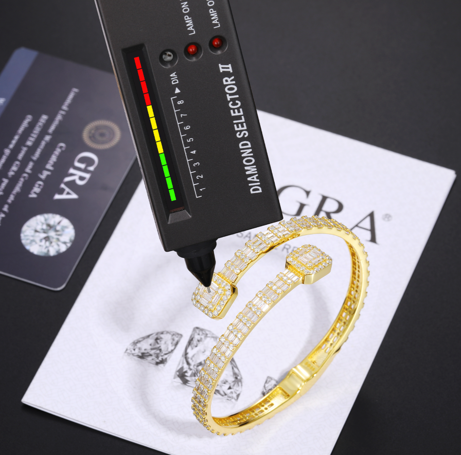 VVS1 Moissanite Full Baguette Cut Bracelet