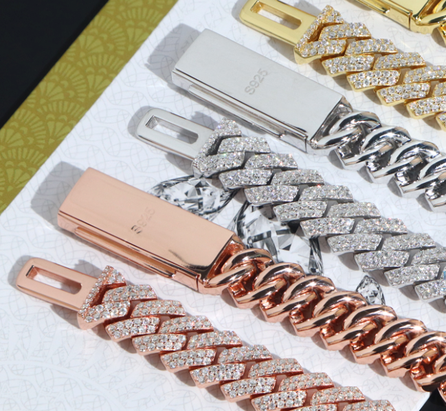 VVS1 Moissanite 10mm Two Rows Cuban Link Chain & Bracelet