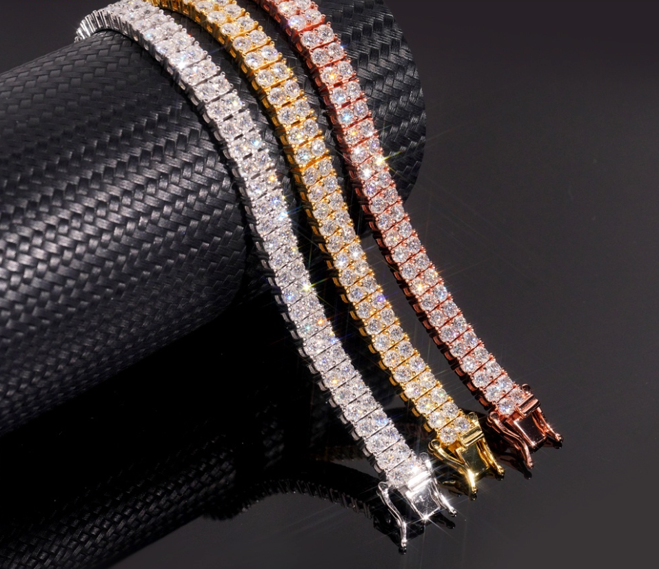 VVS1 Moissanite 3mm Double Row Tennis Bracelet