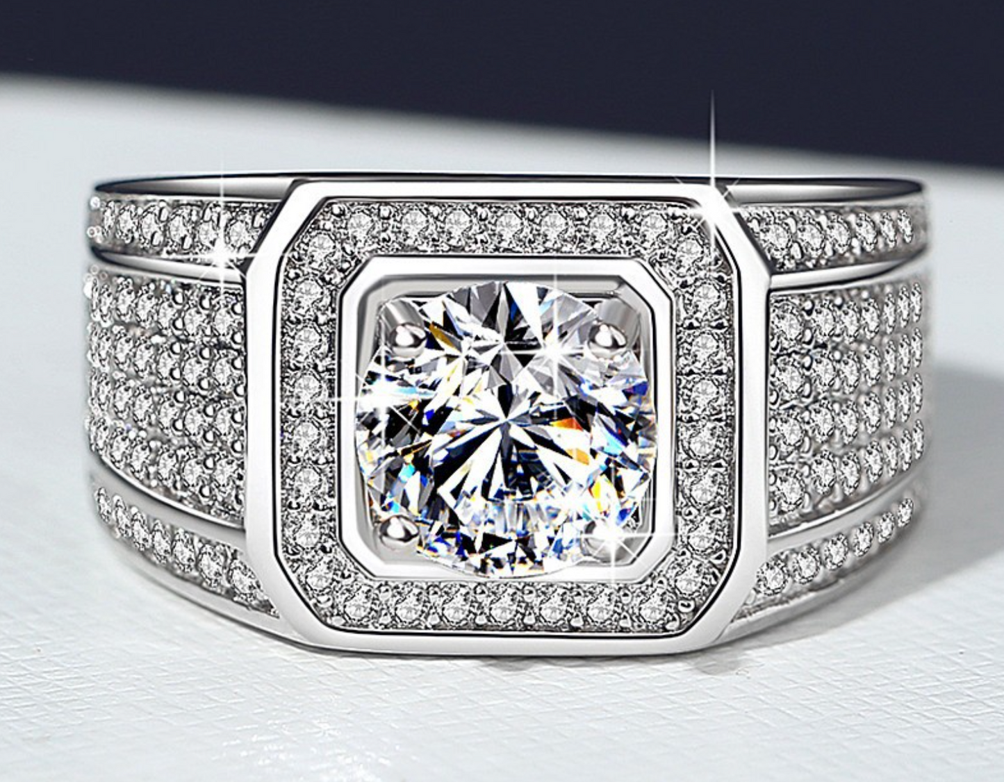 VVS1 Moissanite Starry Sky 2 Carat Ring