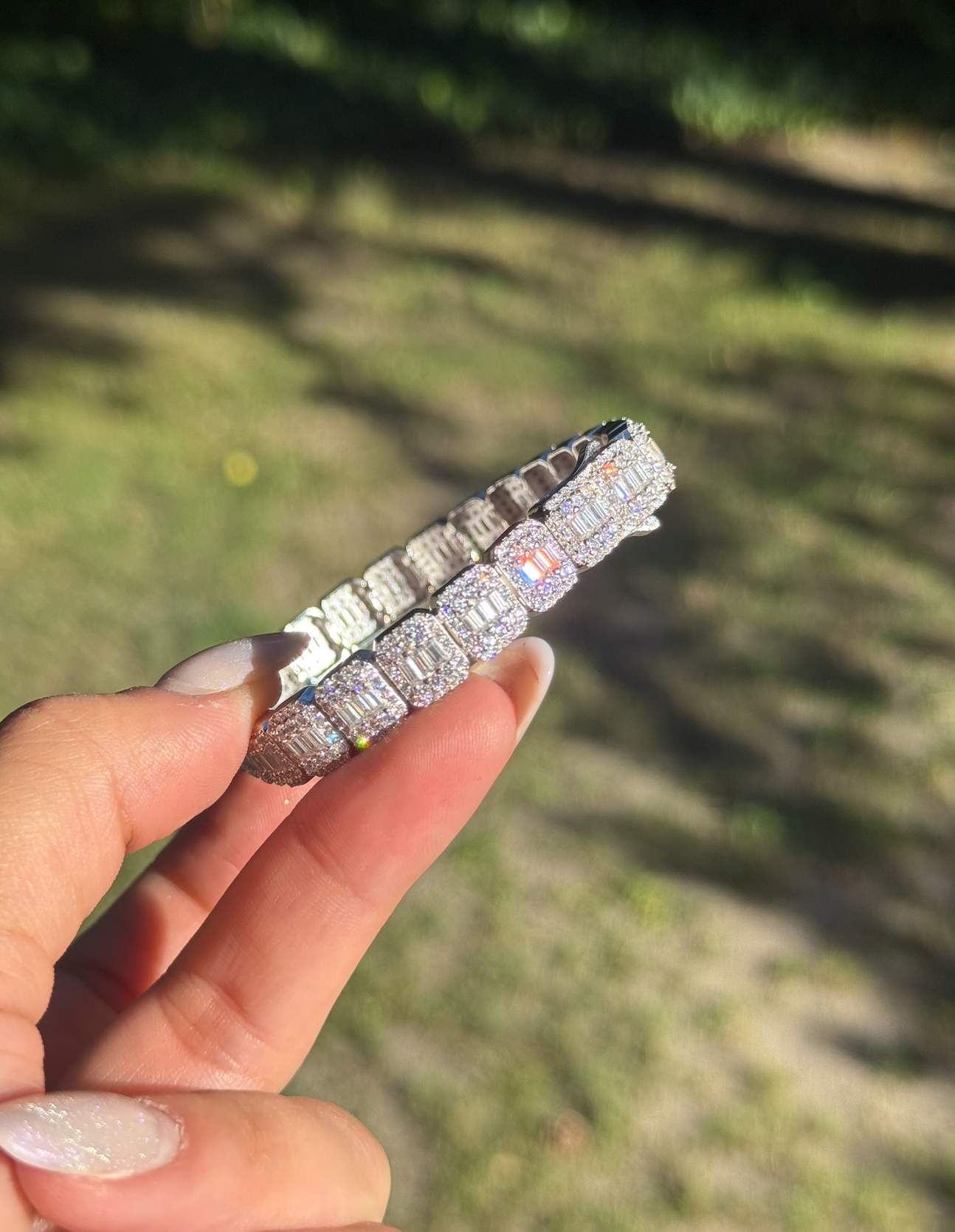 VVS1 Moissanite 9mm Baguette & Rounded Bracelet - DEAL OF THE DAY