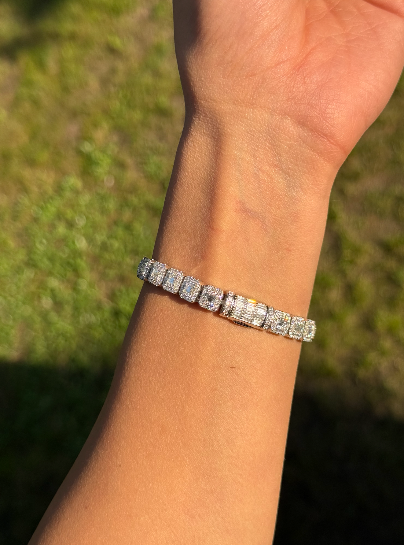 VVS1 Moissanite 7.5mm Baguette & Rounded Bracelet - DEAL OF THE DAY