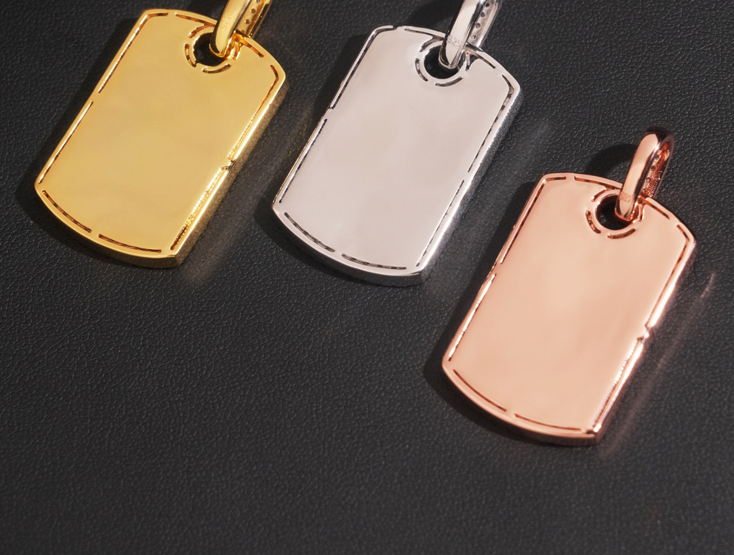 VVS1 Moissanite 22x35mm Dog Tag Pendant