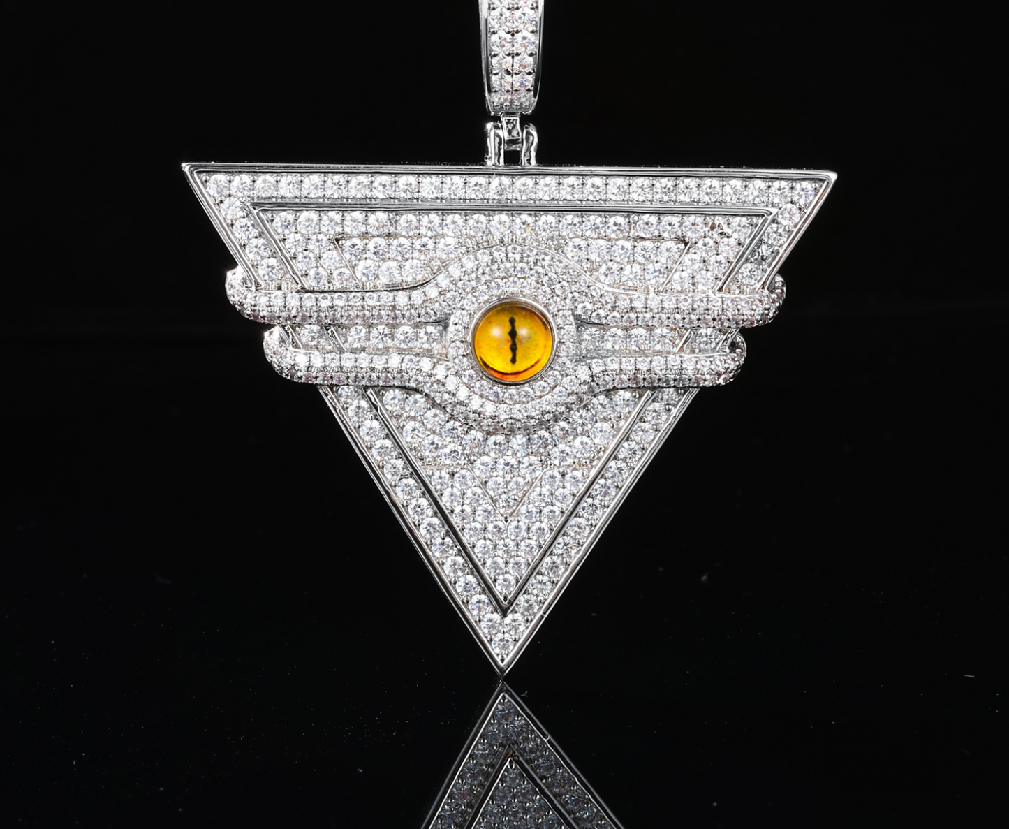 VVS1 Moissanite 63x50mm Millennium Eye Triangular Pendant