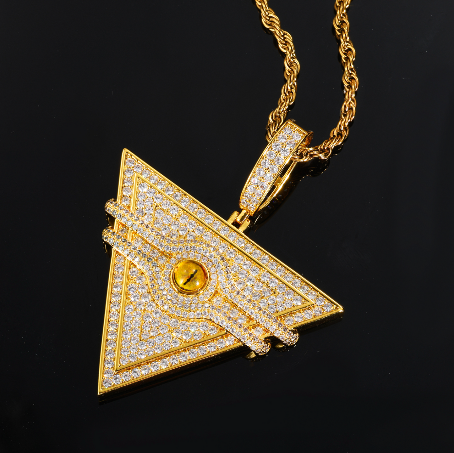 VVS1 Moissanite 63x50mm Millennium Eye Triangular Pendant
