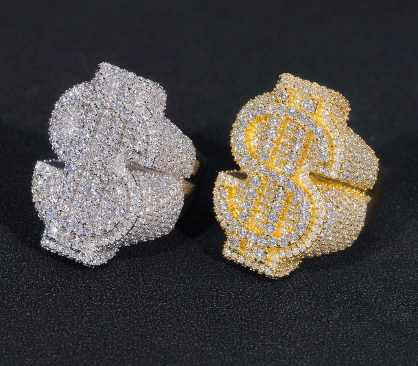 VVS1 Moissanite Dollar Sign Ring
