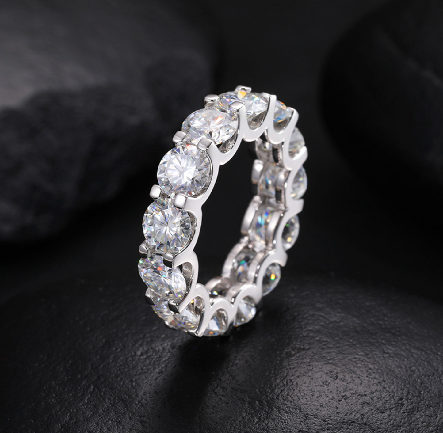 VVS1 Moissanite Eternity Band Ring