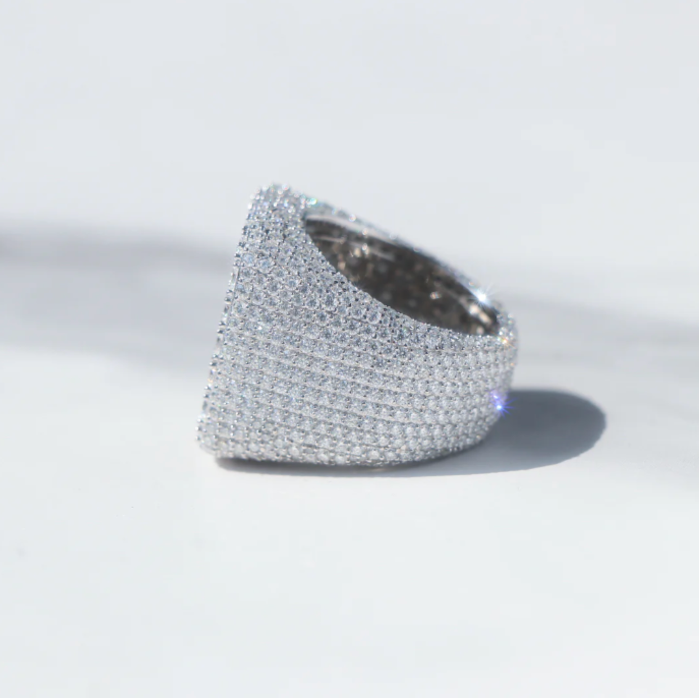 VVS1 Moissanite Fully Iced-Out Square Ring