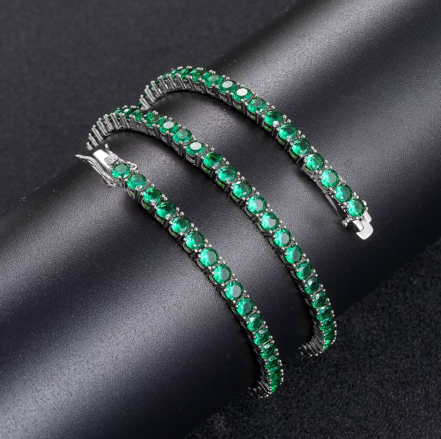 5A+ CZ 4mm Green Zircon Tennis Chain & Bracelet