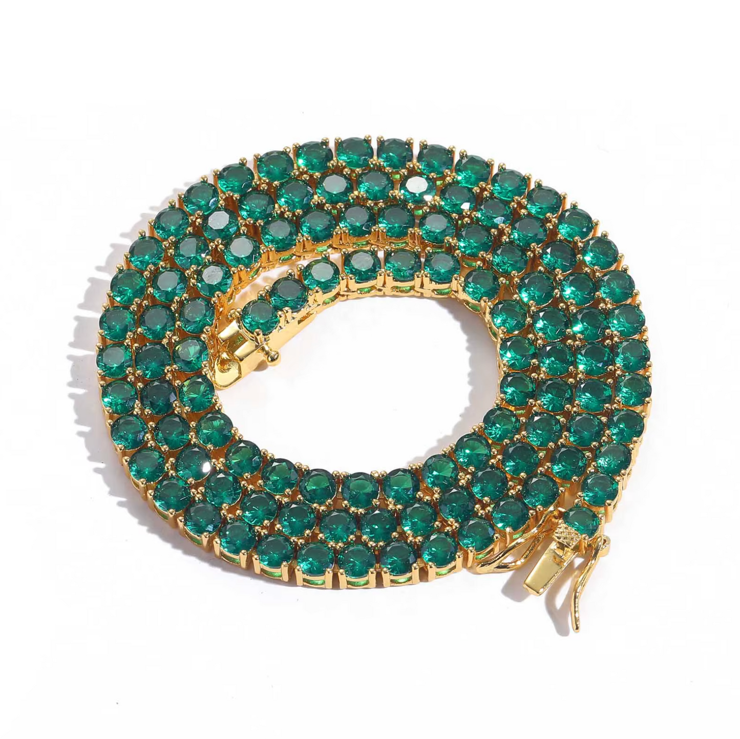 5A+ CZ 4mm Green Zircon Tennis Chain & Bracelet