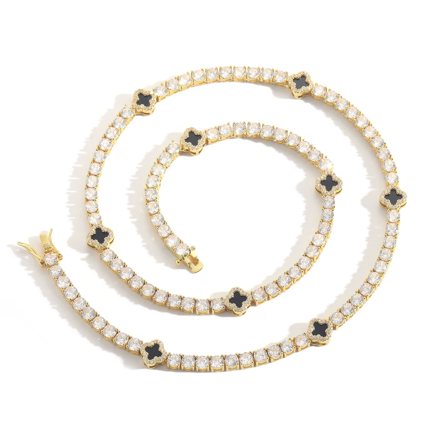 5A+ CZ 4mm Flower Tennis Chain