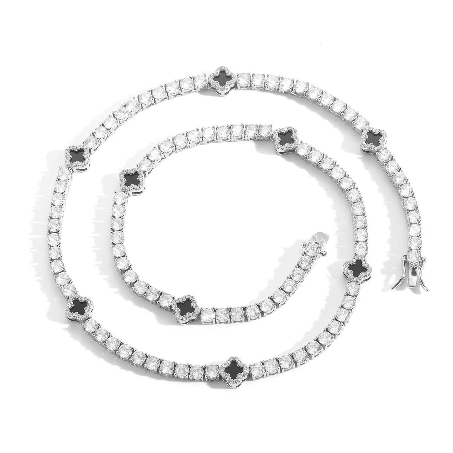 5A+ CZ 4mm Flower Tennis Chain