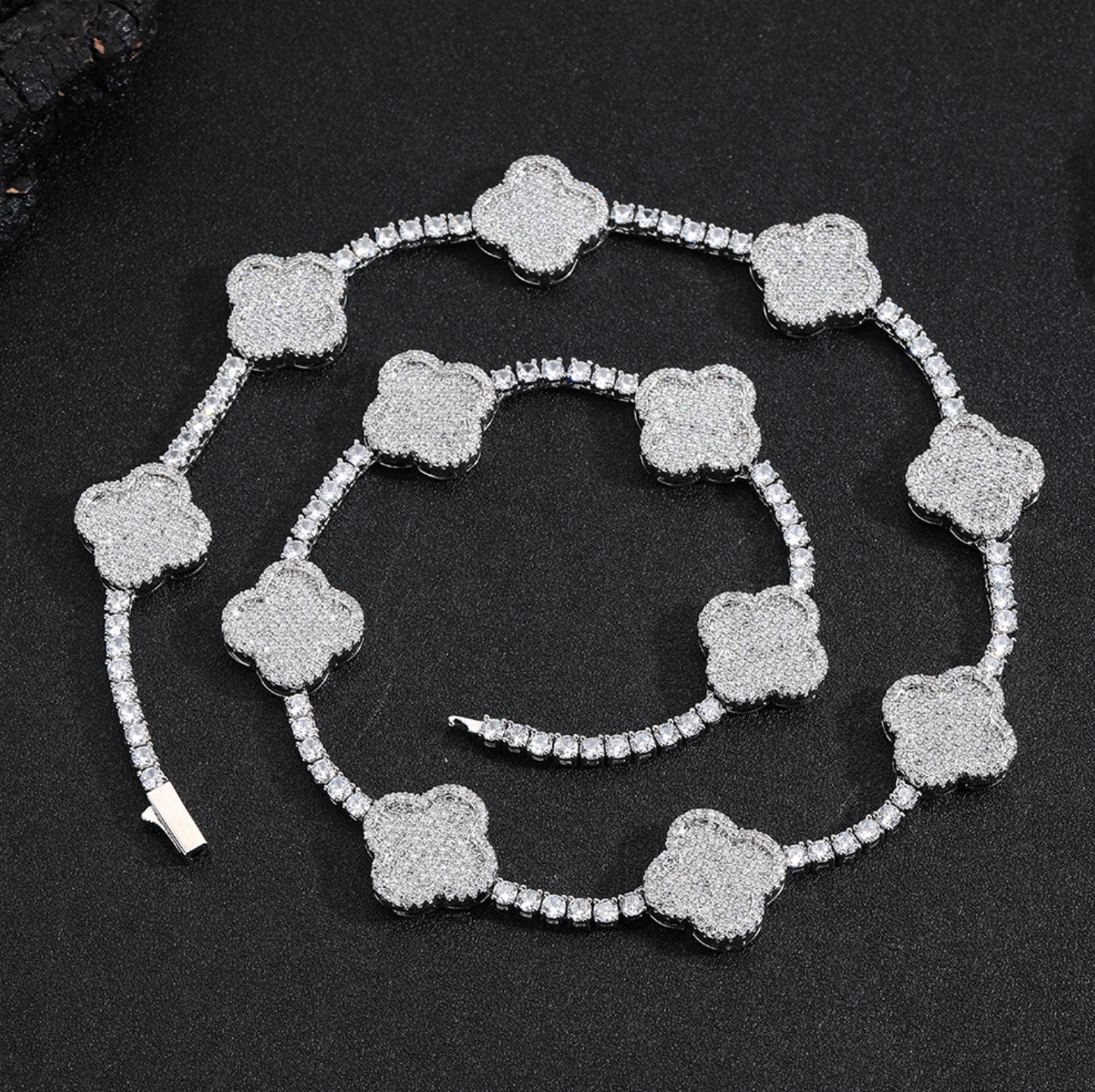 5A+ CZ 3.5 mm Four Leaf Clover Tennis Chain