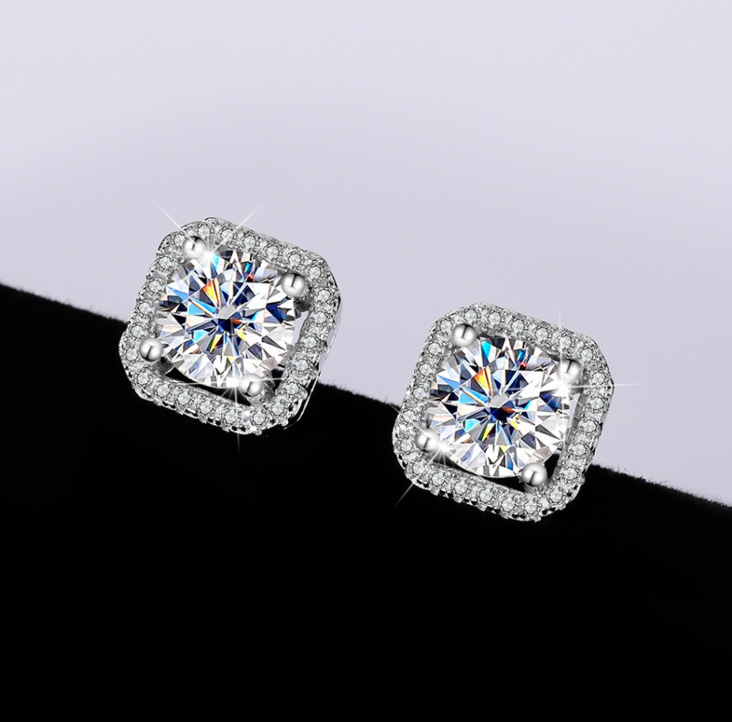 VVS1 Moissanite 1 Carat Stud Earrings