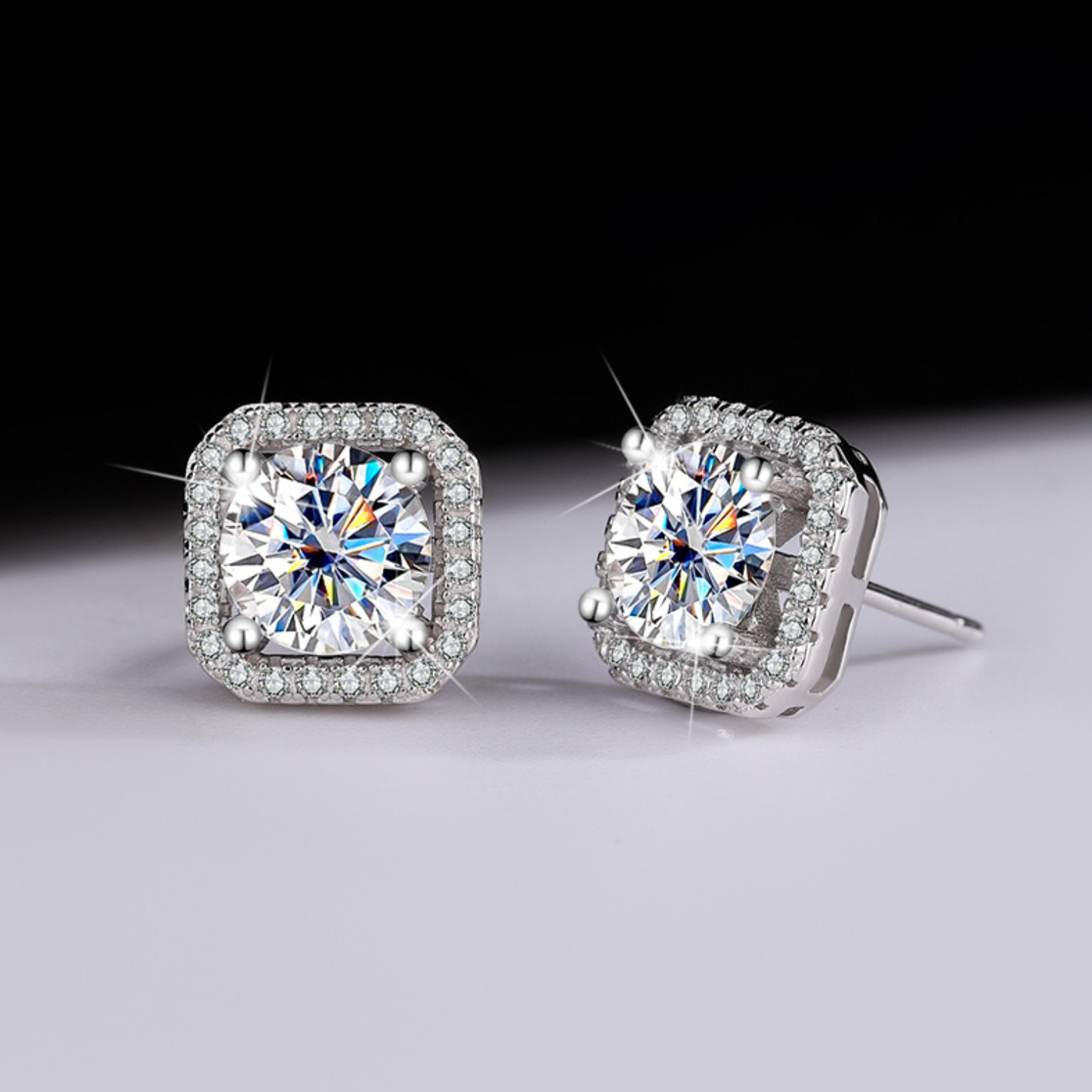 VVS1 Moissanite 1 Carat Stud Earrings