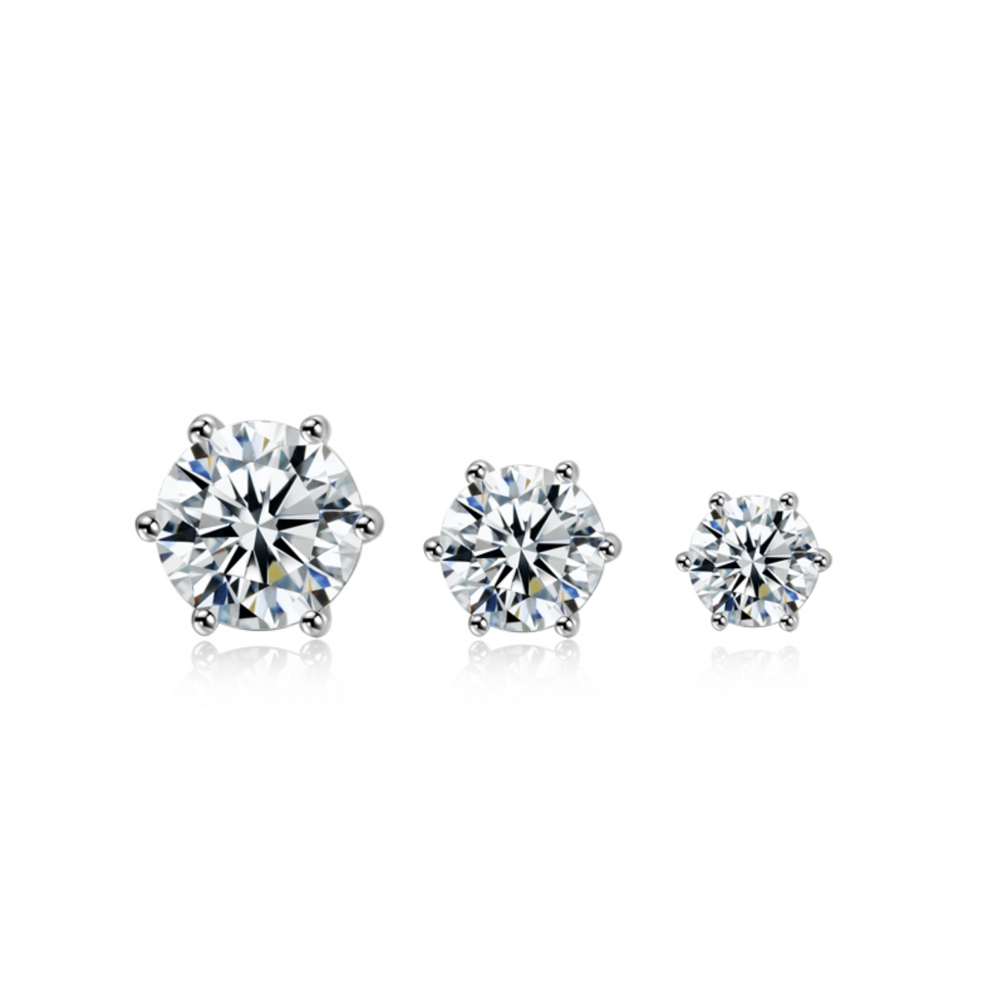 VVS1 Moissanite Rounded Classic Design Earrings