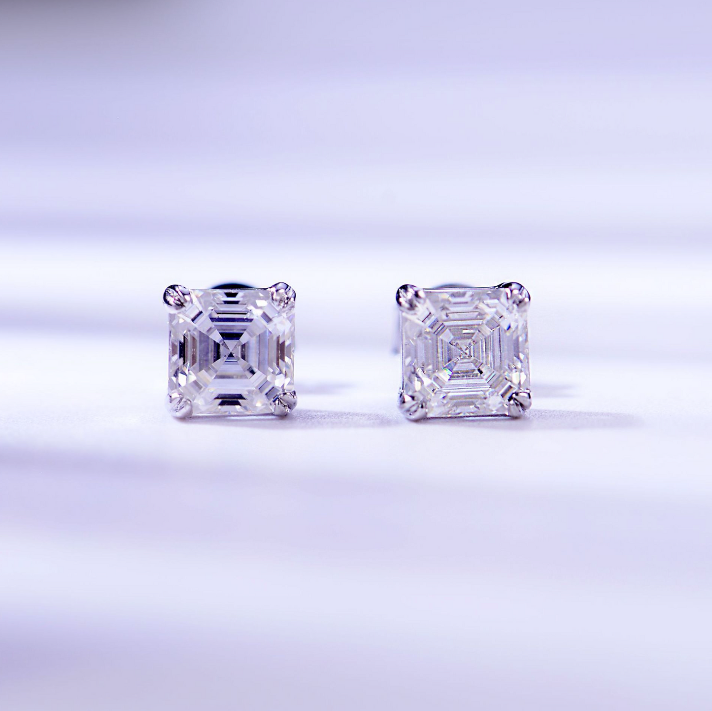 VVS1 Moissanite 1 Carat Square Princess Cut Earrings