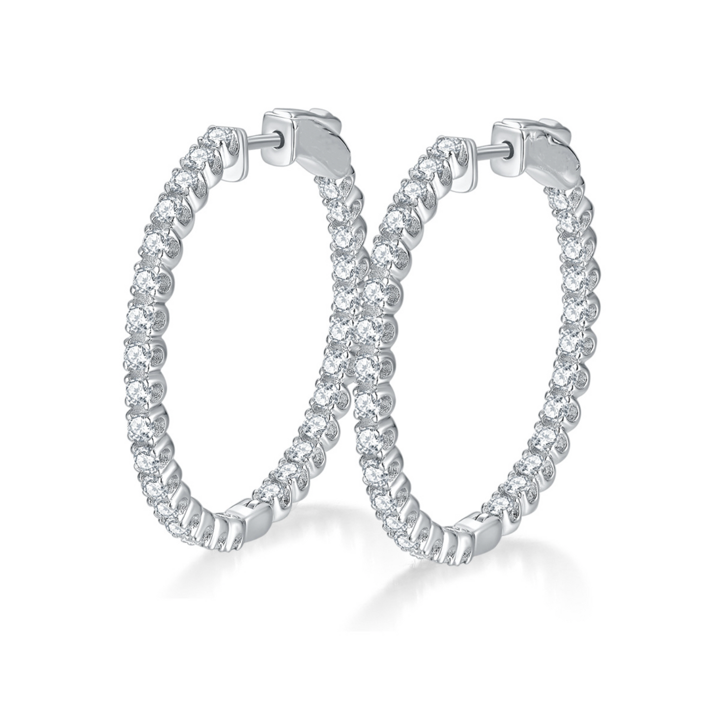 VVS1 Moissanite 30mm Hoop Rounded Earrings