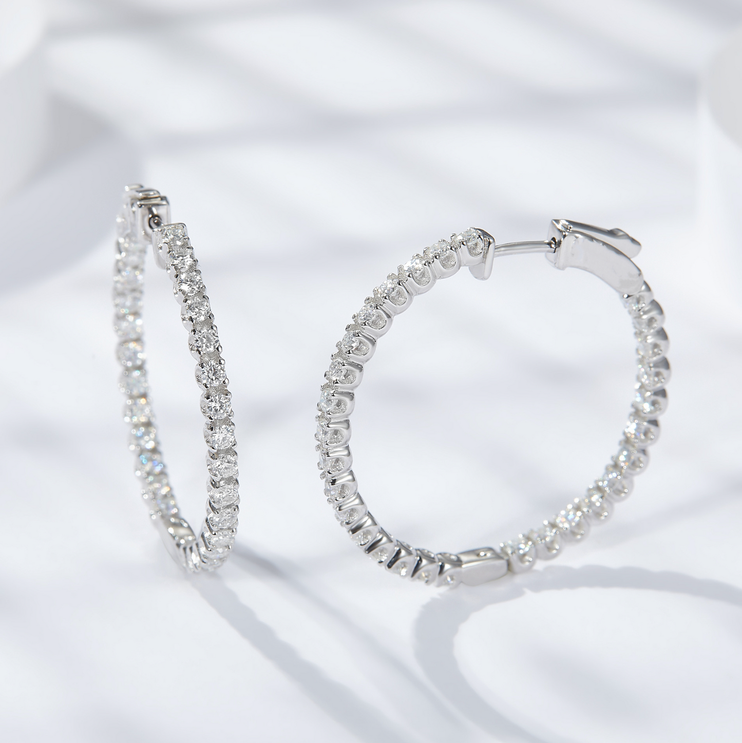 VVS1 Moissanite 30mm Hoop Rounded Earrings