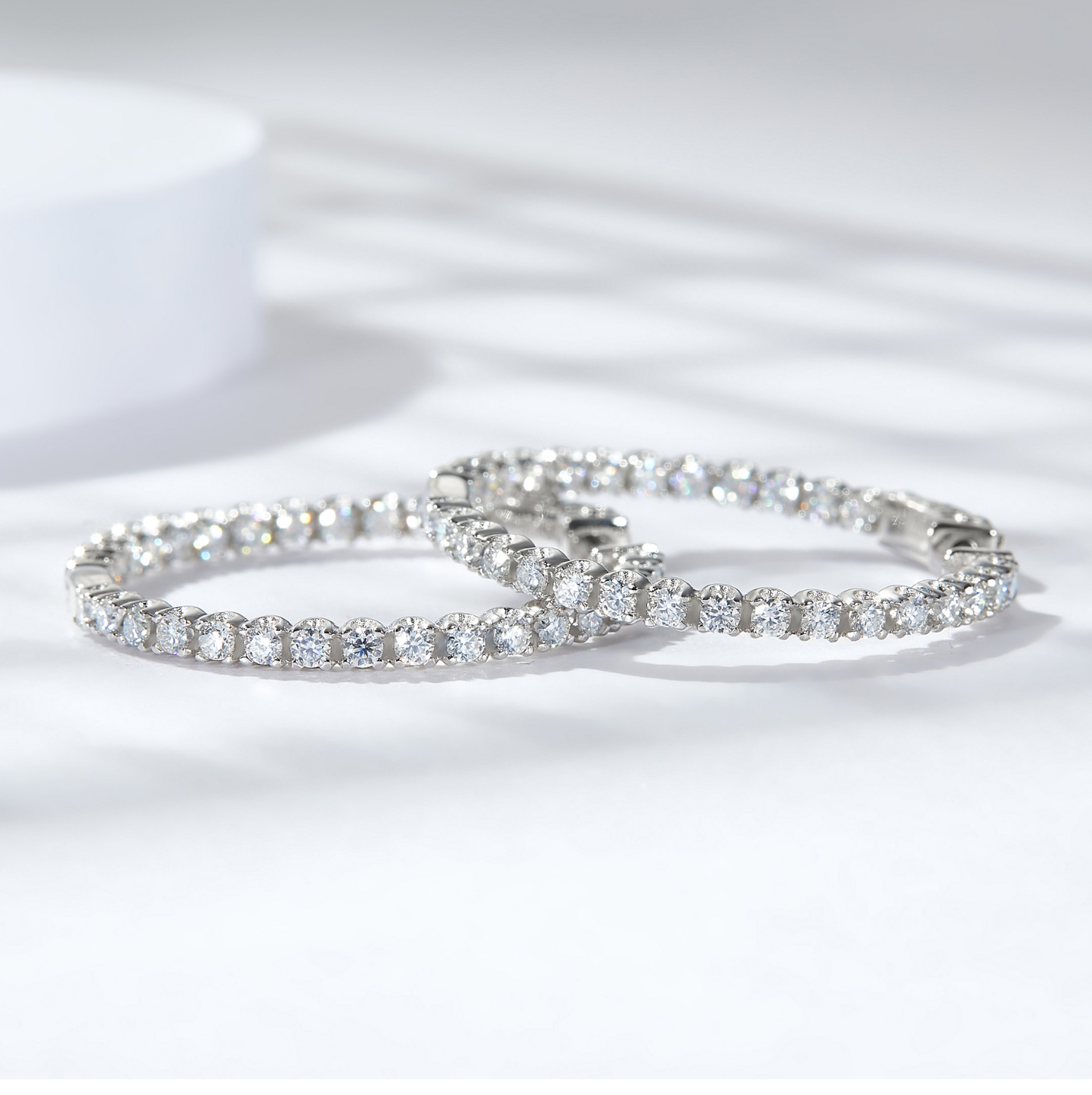 VVS1 Moissanite 30mm Hoop Rounded Earrings