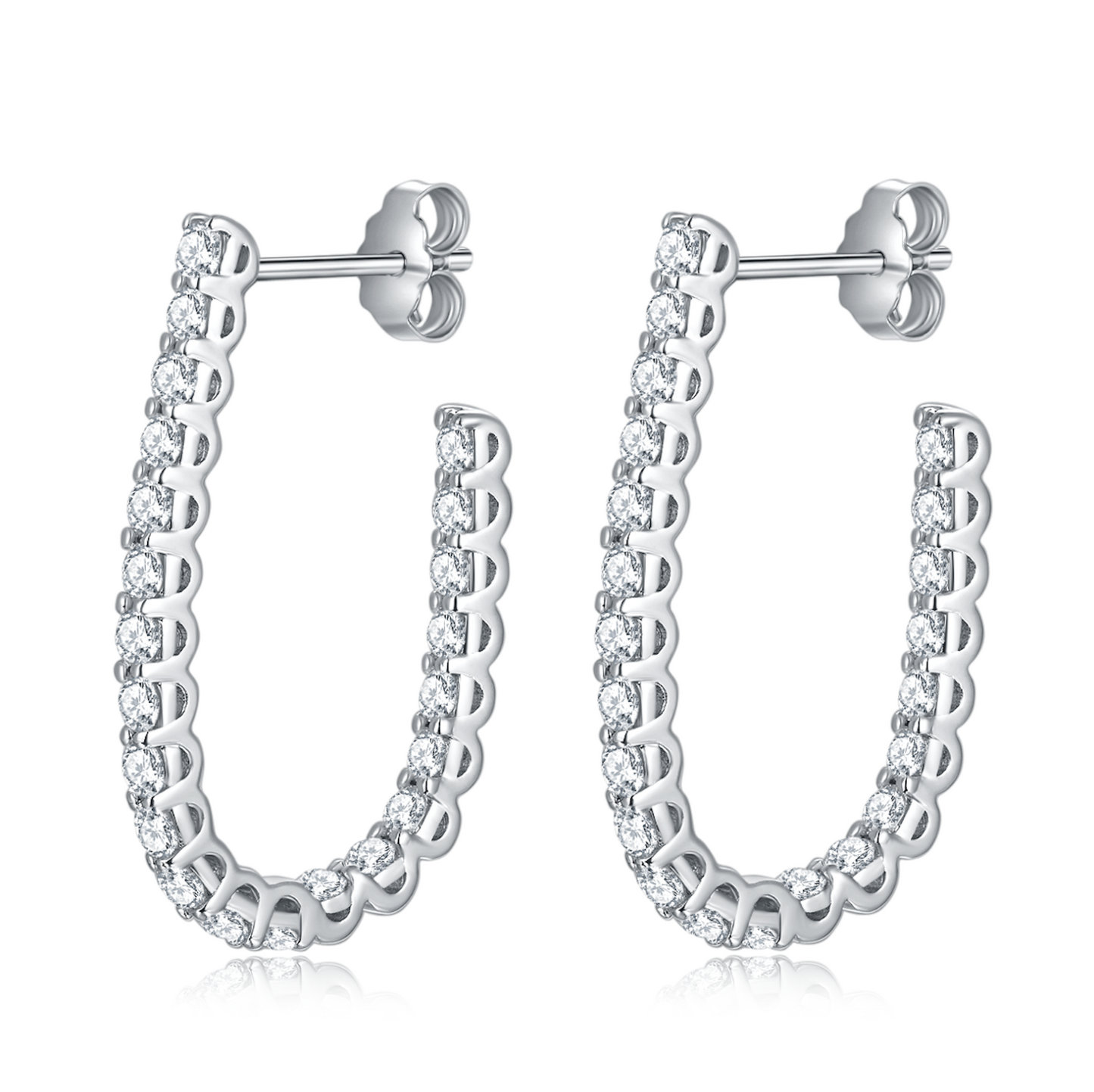 VVS1 Moissanite Hoop Stud Earrings