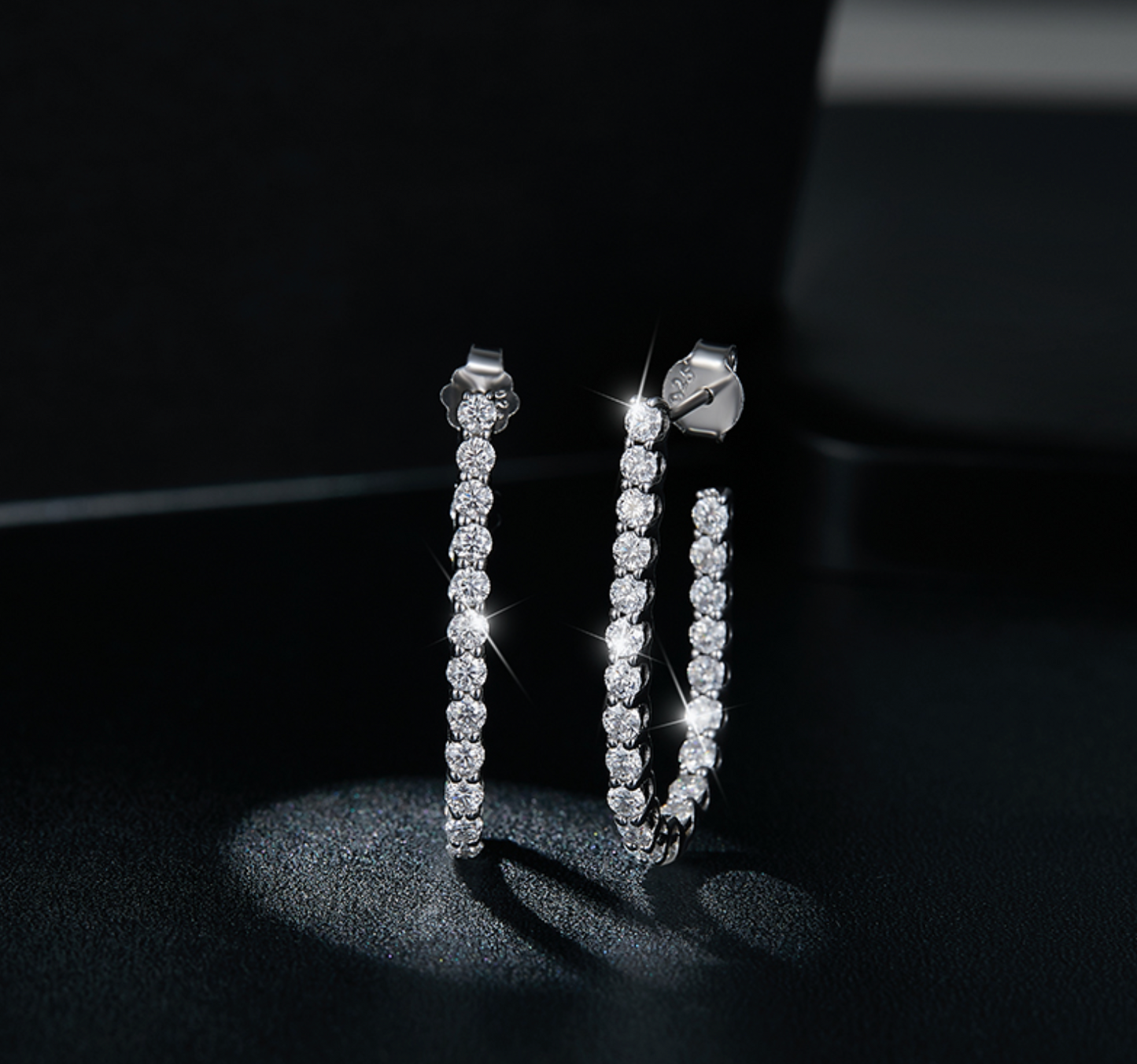 VVS1 Moissanite Hoop Stud Earrings
