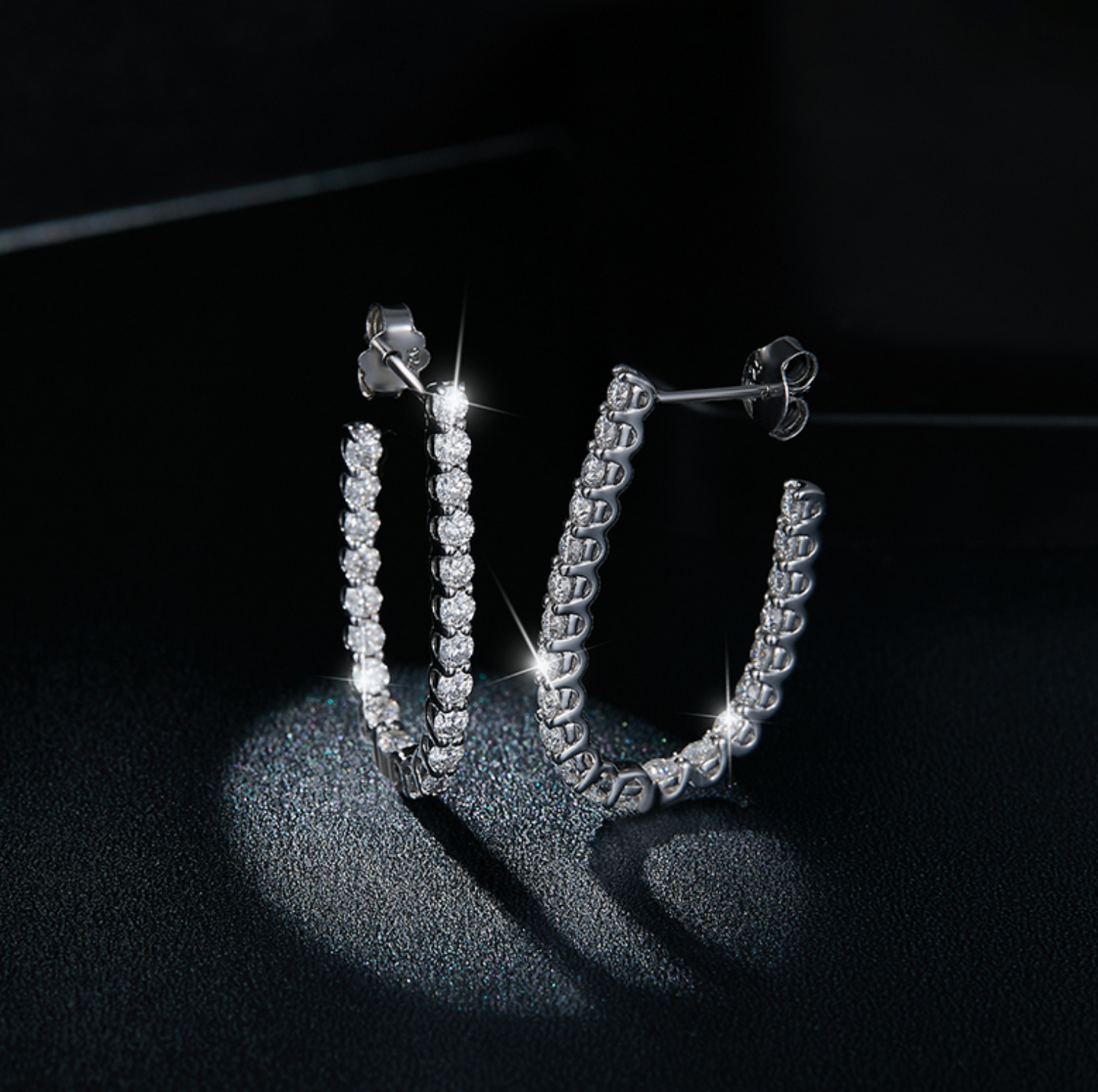 VVS1 Moissanite Hoop Stud Earrings