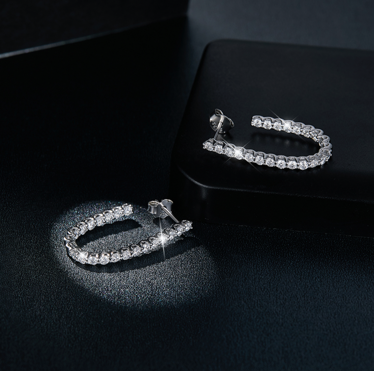 VVS1 Moissanite Hoop Stud Earrings