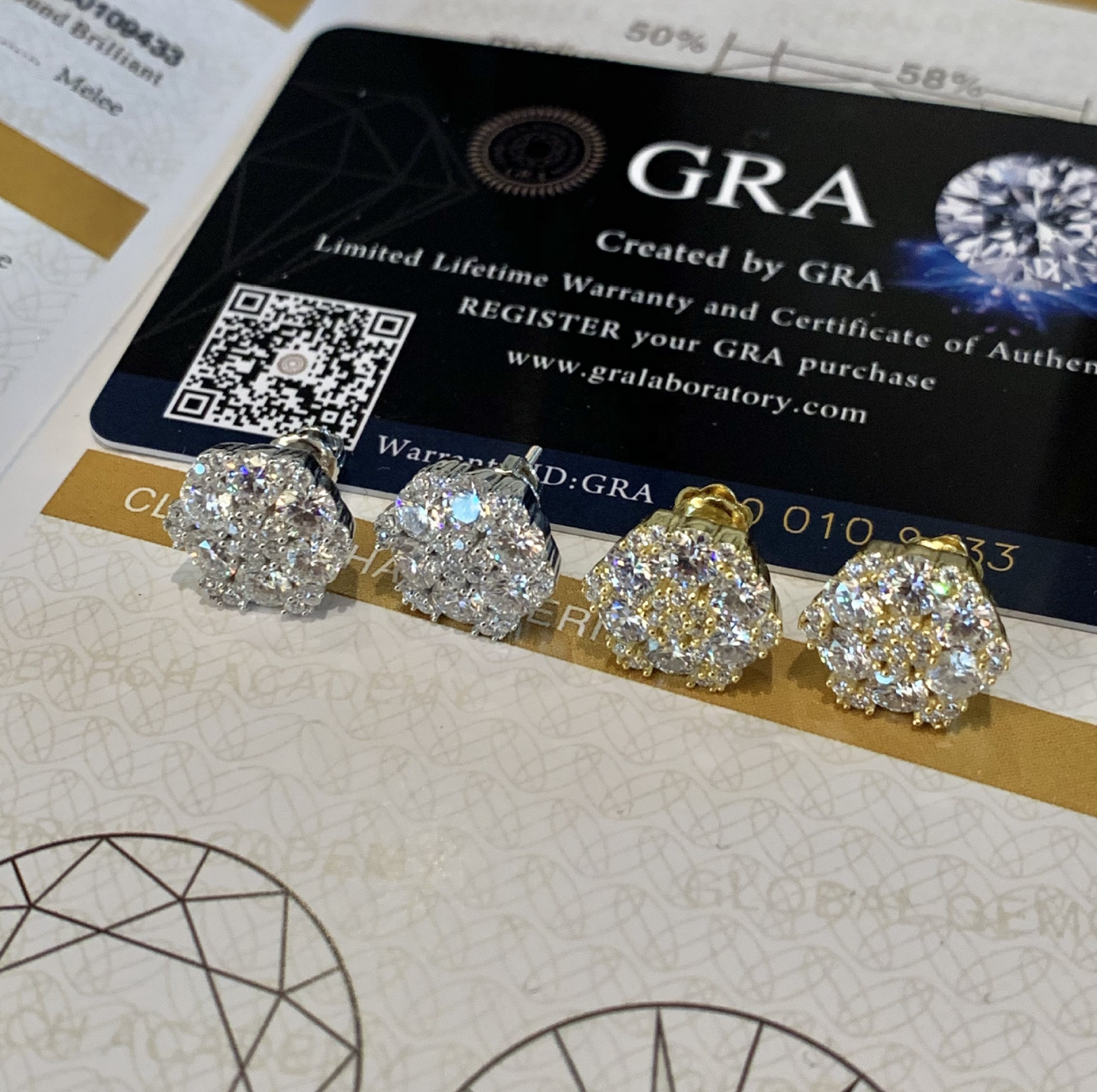 VVS1 Moissanite 8.8mm Rounded Stud Earrings