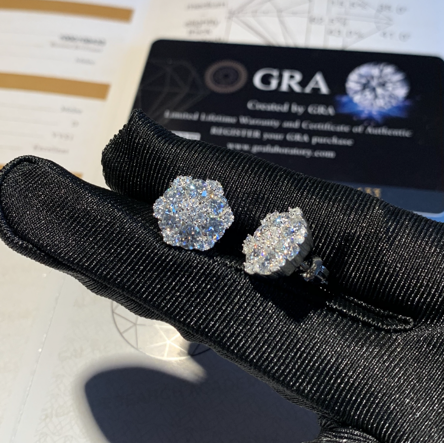 VVS1 Moissanite 8.8mm Rounded Stud Earrings