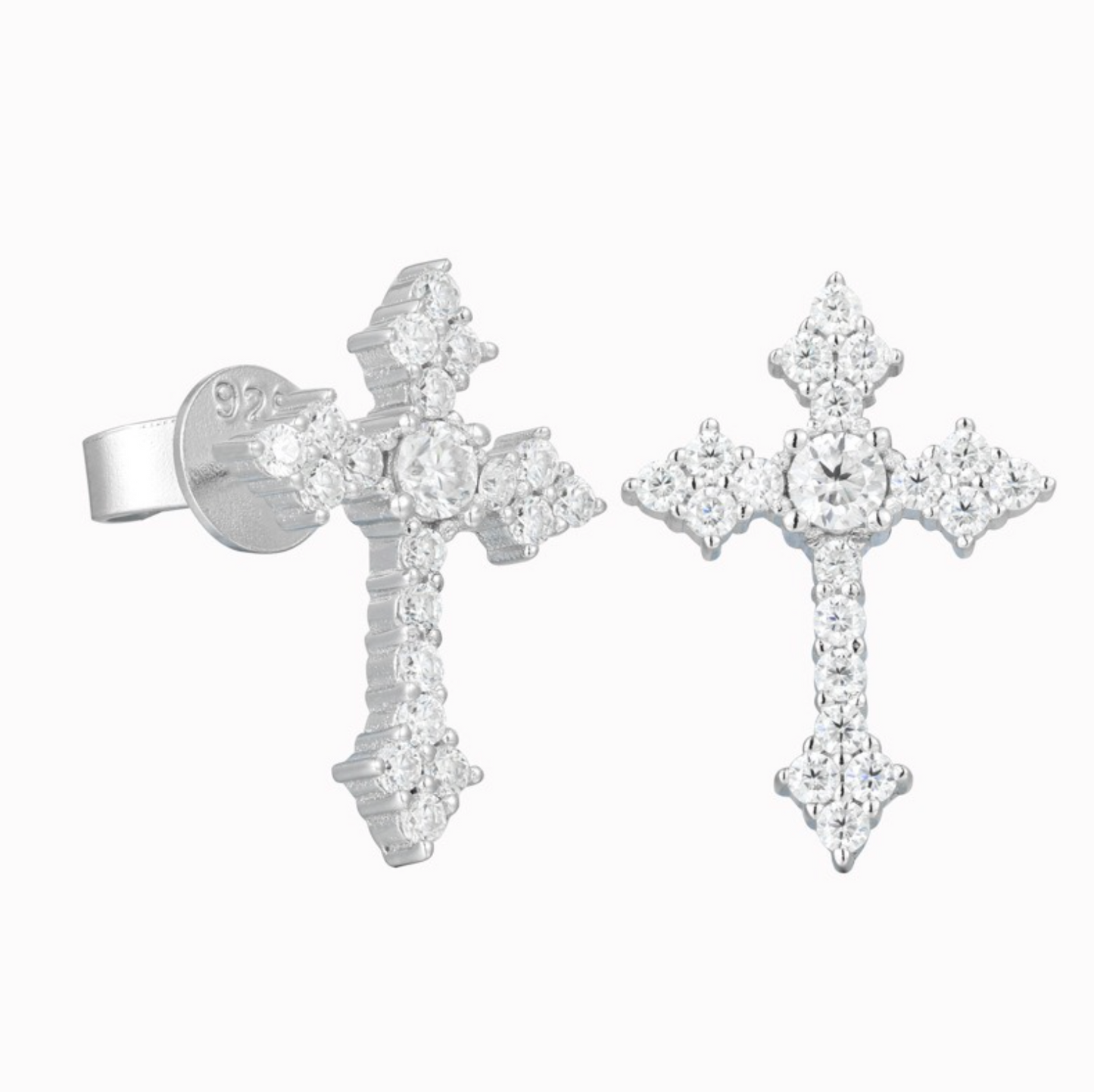 VVS1 Moissanite Cross Shaped Stud Earrings