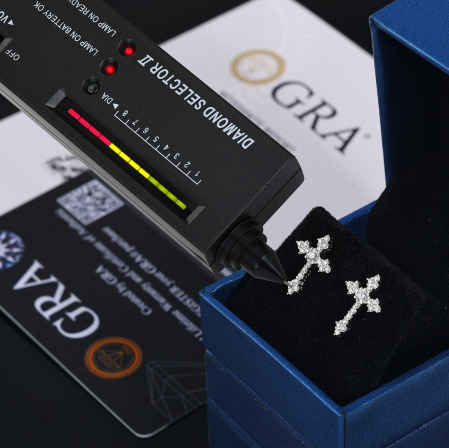 VVS1 Moissanite Cross Shaped Stud Earrings