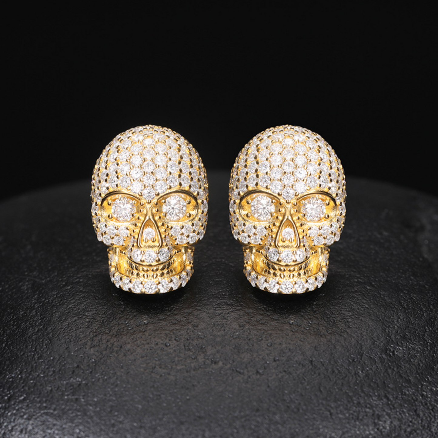 VVS1 Moissanite Skull Stud Earrings
