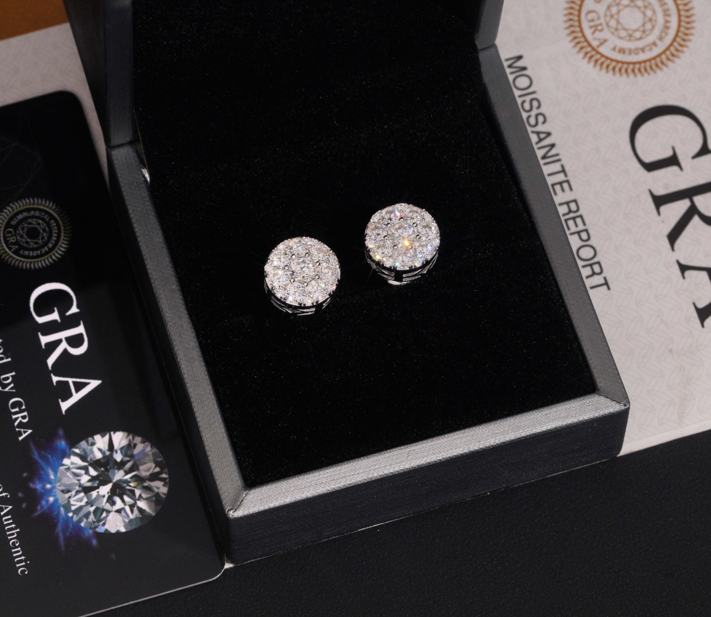 VVS1 Moissanite 11mm Rounded Stud Earrings