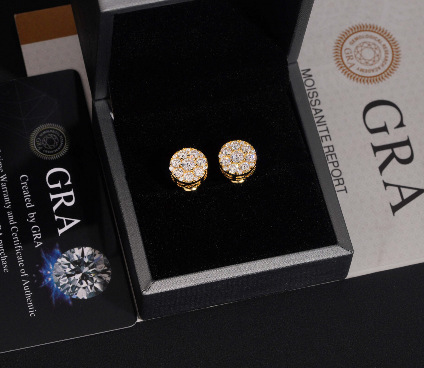 VVS1 Moissanite 11mm Rounded Stud Earrings