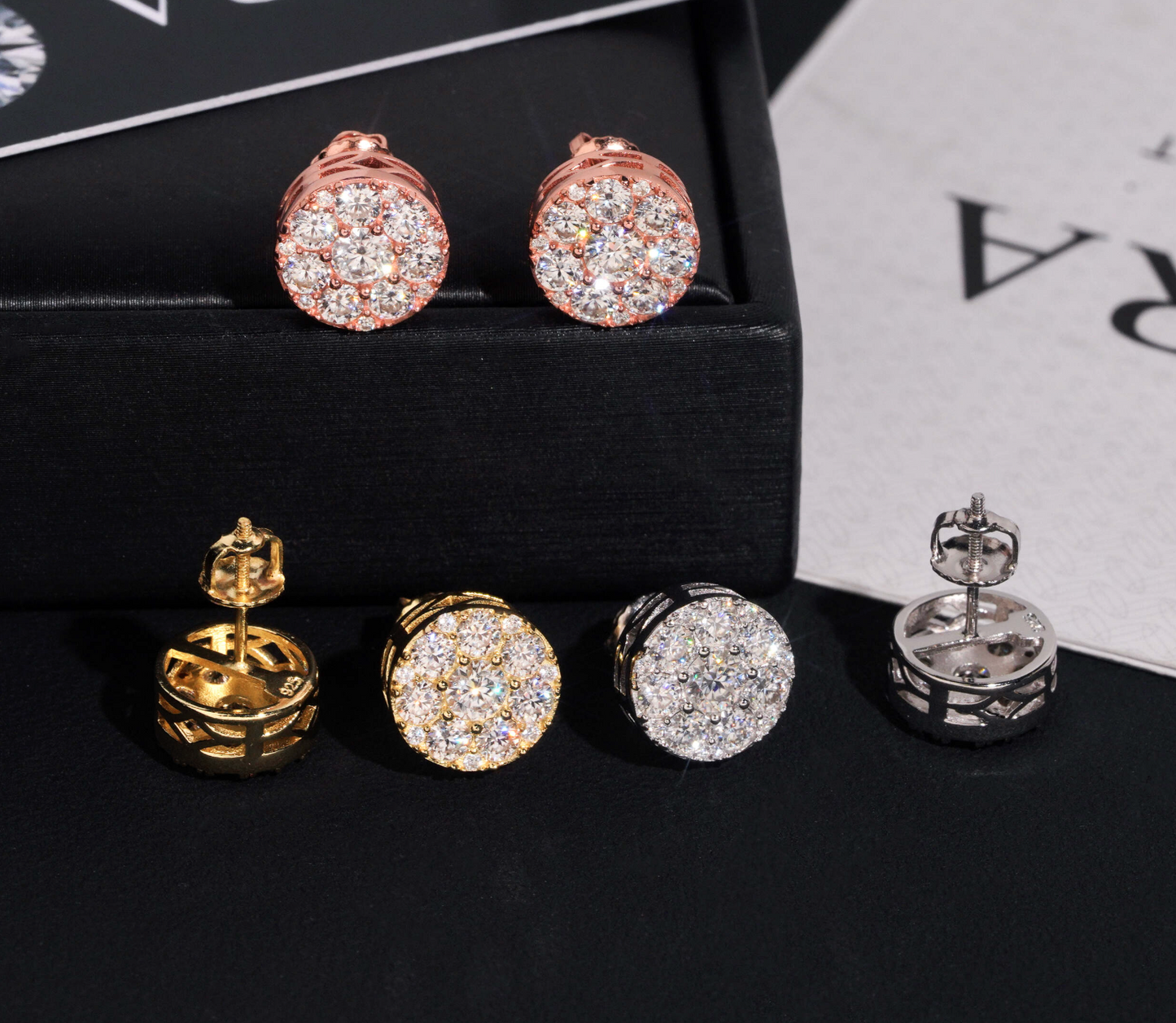 VVS1 Moissanite 11mm Rounded Stud Earrings